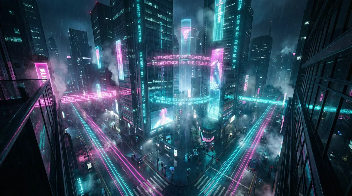 爱人在线韩剧完整版 竖屏短剧平台首页背景 - 赛博朋克都市夜景
